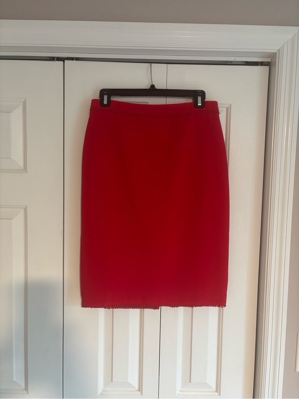 Ann Taylor Red Pencil Skirt - Sleek Tailored Silhouette
